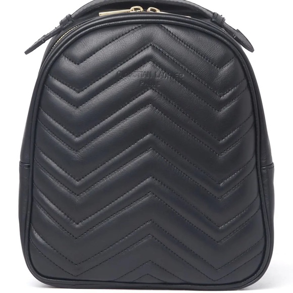 NWT CHRISTIAN LAURIER Quilted Leather Backpack main image 3